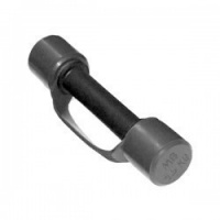 гантель обрезиненная с обрезиненной ручкой mb barbell, чёрная, 1 кг