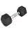 гантель обрезиненная db-301 6 кг, черная